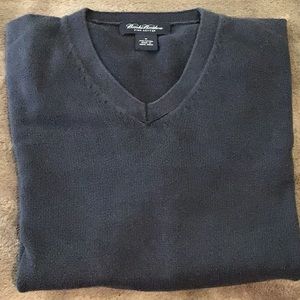 Brooks Brothers pima cotton navy v-neck sweater